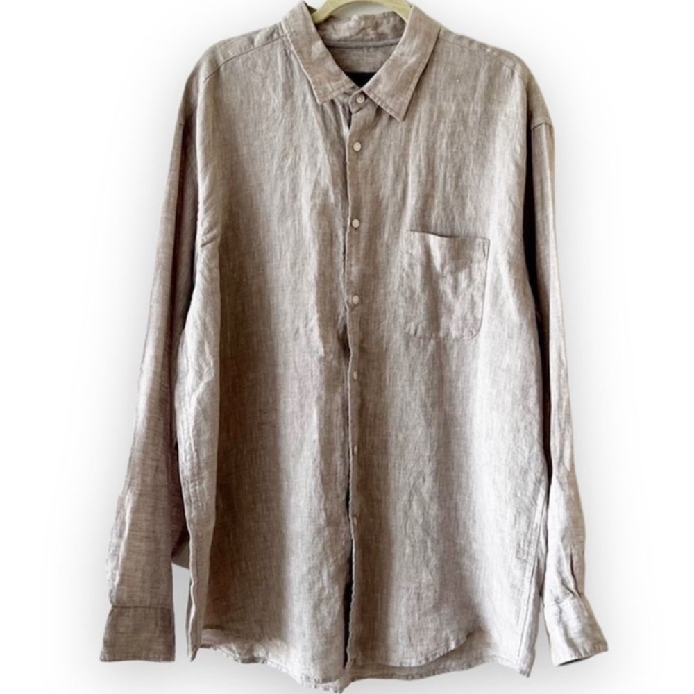 Jos A Bank Reserve Flax Linen Button Down Long Sleeve Shirt Men XL Beach
Wedding